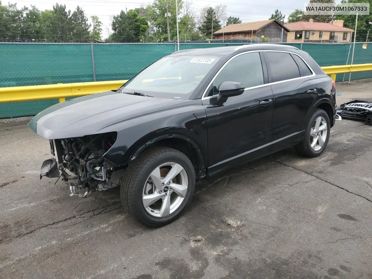 2021 Audi Q3 Premium 40 VIN: WA1AUCF30M1067333 Lot: 57622705