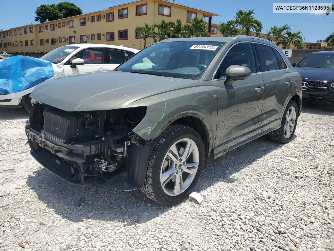 2022 Audi Q3 Premium S Line 45 VIN: WA1DECF36N1128695 Lot: 61494915