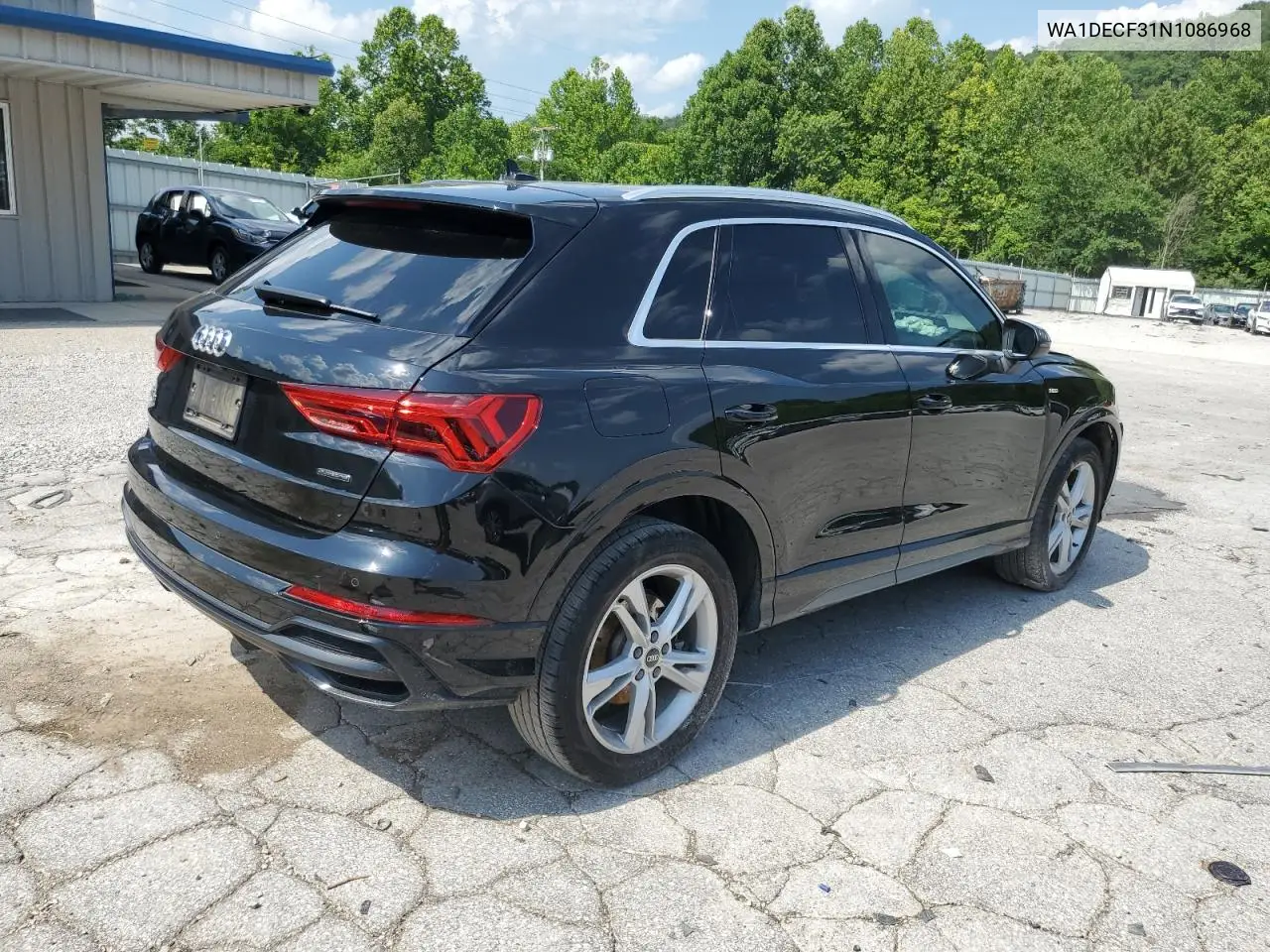 2022 Audi Q3 Premium S Line 45 VIN: WA1DECF31N1086968 Lot: 62203705