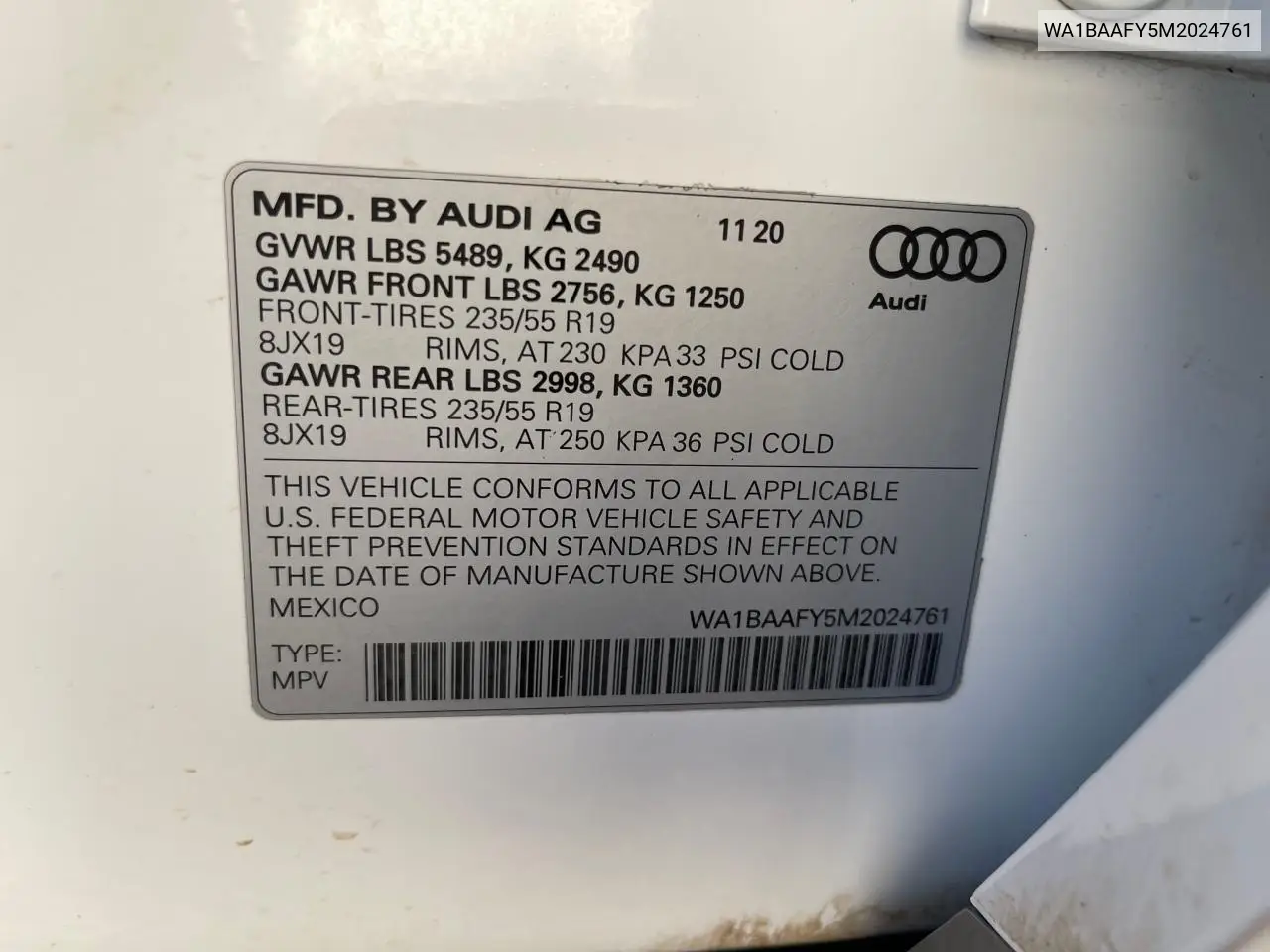 2021 Audi Q5 Premium Plus VIN: WA1BAAFY5M2024761 Lot: 57532125