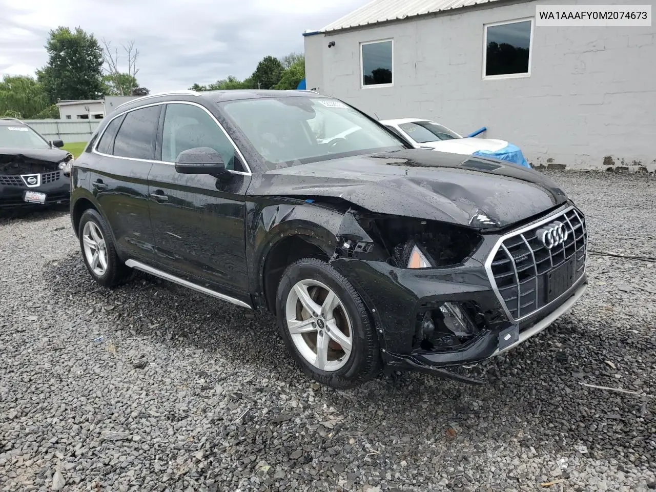2021 Audi Q5 Premium VIN: WA1AAAFY0M2074673 Lot: 62338575