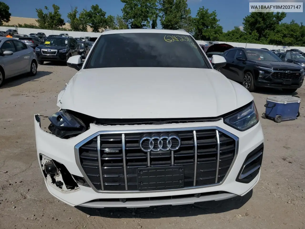 2021 Audi Q5 Premium Plus VIN: WA1BAAFY8M2037147 Lot: 62423895