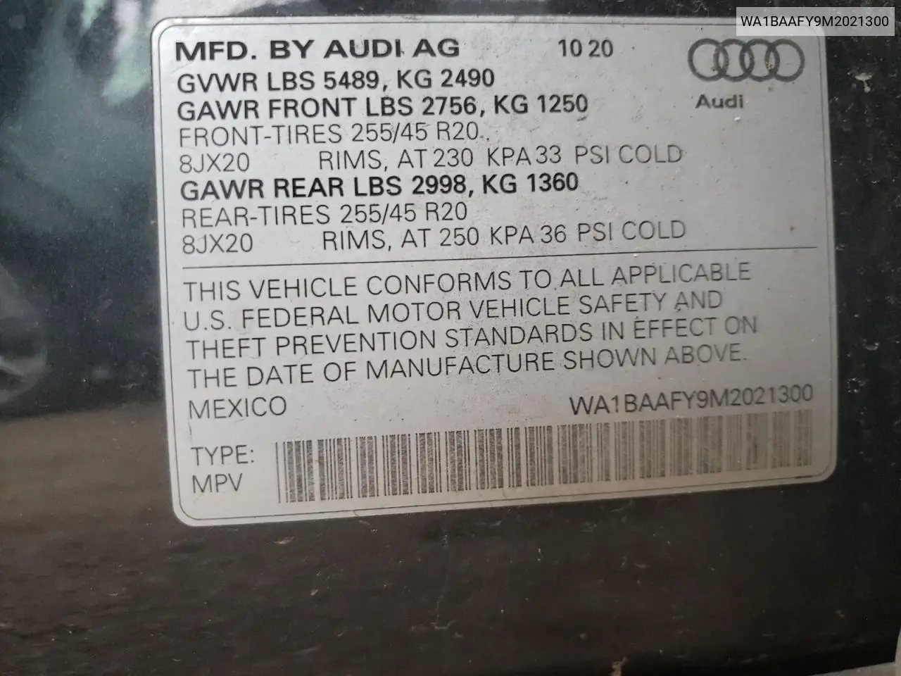 2021 Audi Q5 Premium Plus VIN: WA1BAAFY9M2021300 Lot: 62470375