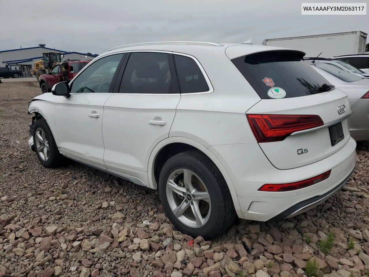 2021 Audi Q5 Premium VIN: WA1AAAFY3M2063117 Lot: 62507805