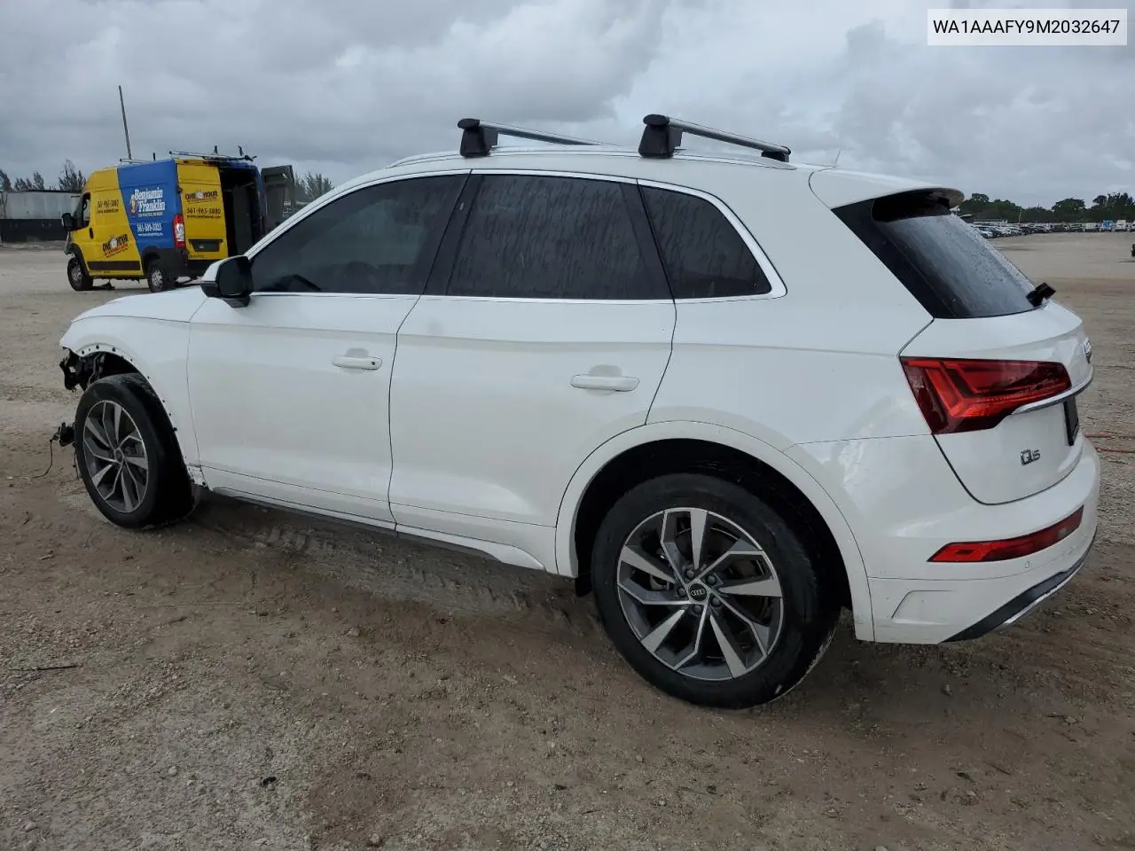 2021 Audi Q5 Premium VIN: WA1AAAFY9M2032647 Lot: 63140655