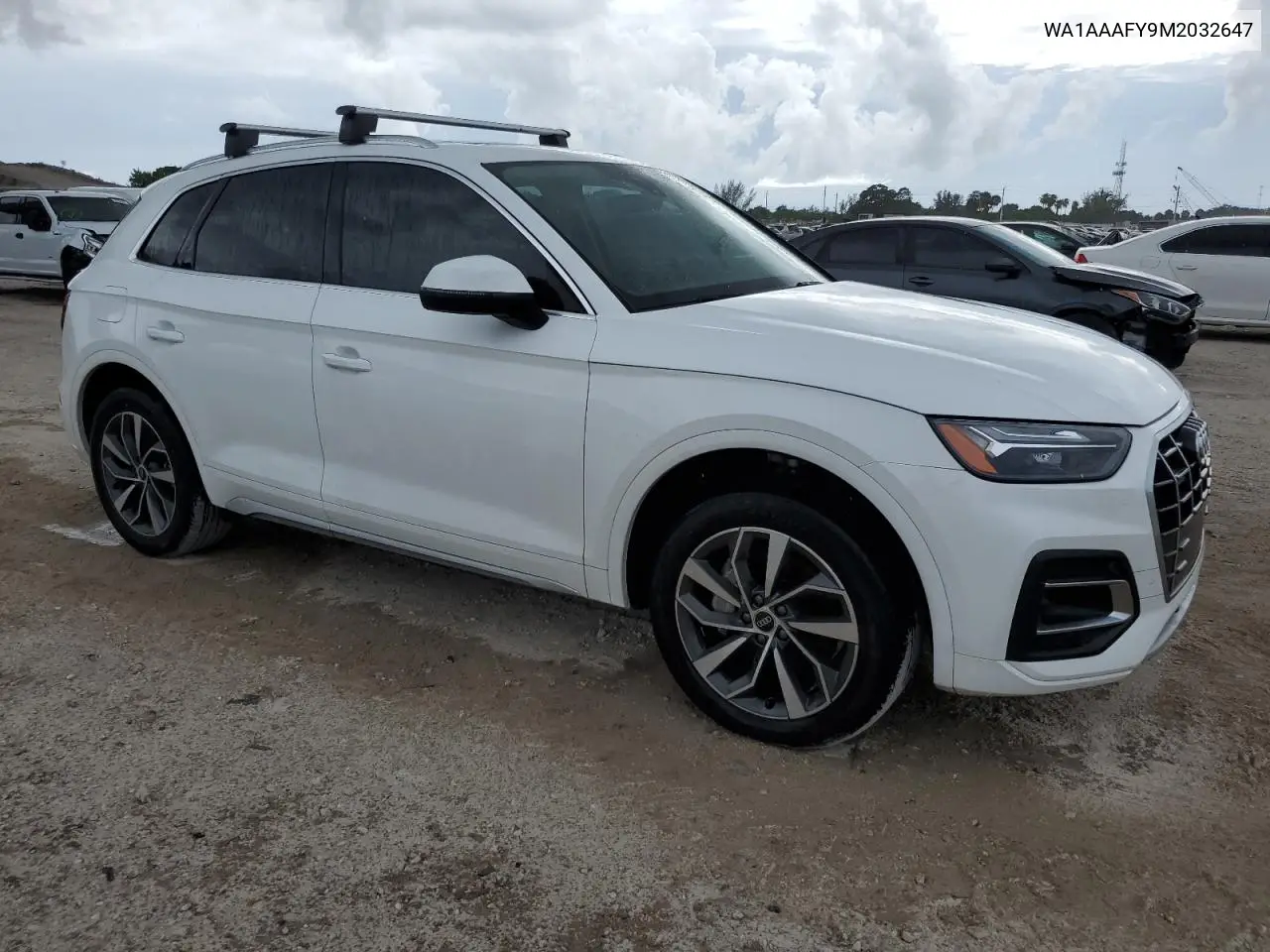 2021 Audi Q5 Premium VIN: WA1AAAFY9M2032647 Lot: 63140655