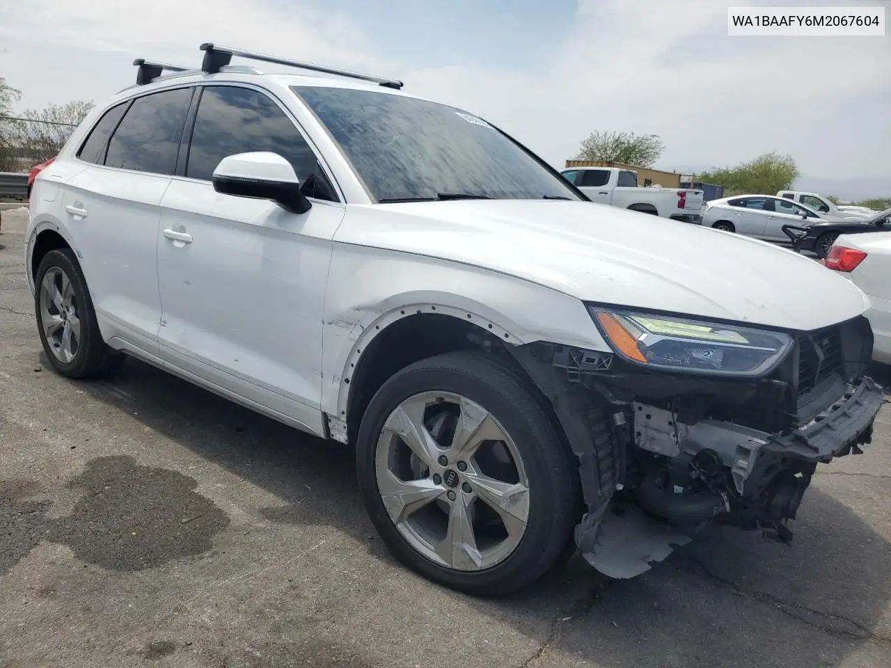 2021 Audi Q5 Premium Plus VIN: WA1BAAFY6M2067604 Lot: 64240185