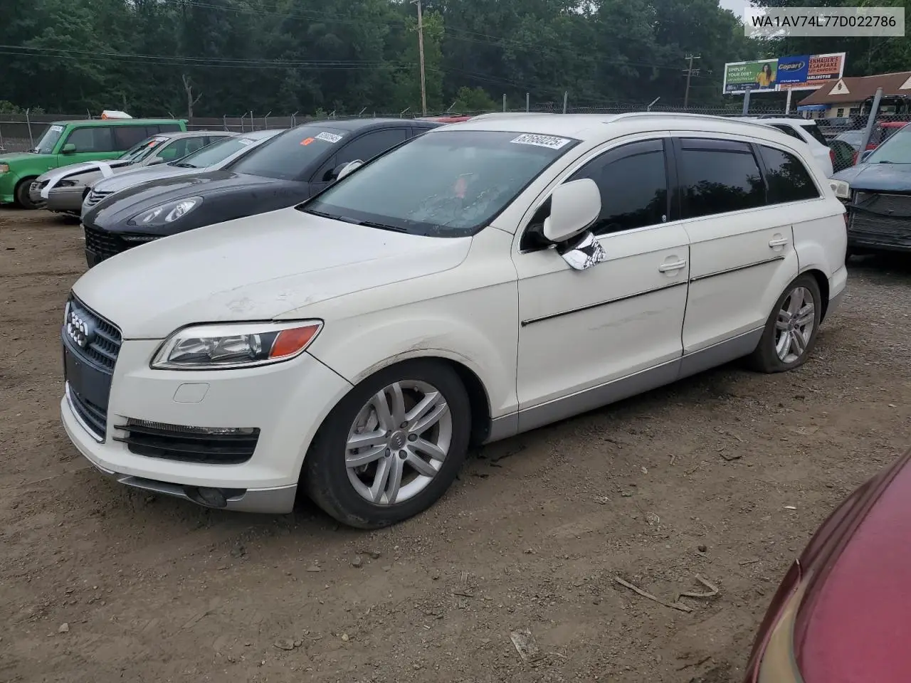 2007 Audi Q7 4.2 Quattro VIN: WA1AV74L77D022786 Lot: 62660225