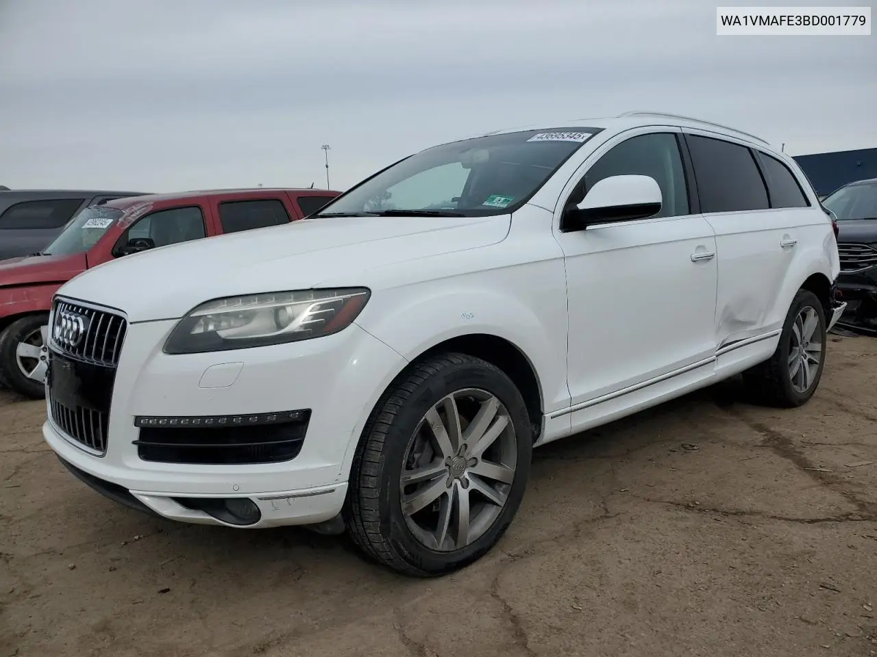 2011 Audi Q7 Prestige VIN: WA1VMAFE3BD001779 Lot: 43695345