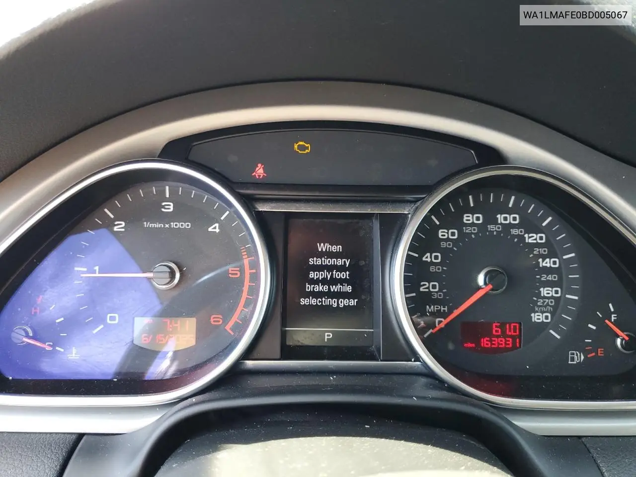 2011 Audi Q7 Premium Plus VIN: WA1LMAFE0BD005067 Lot: 62080395