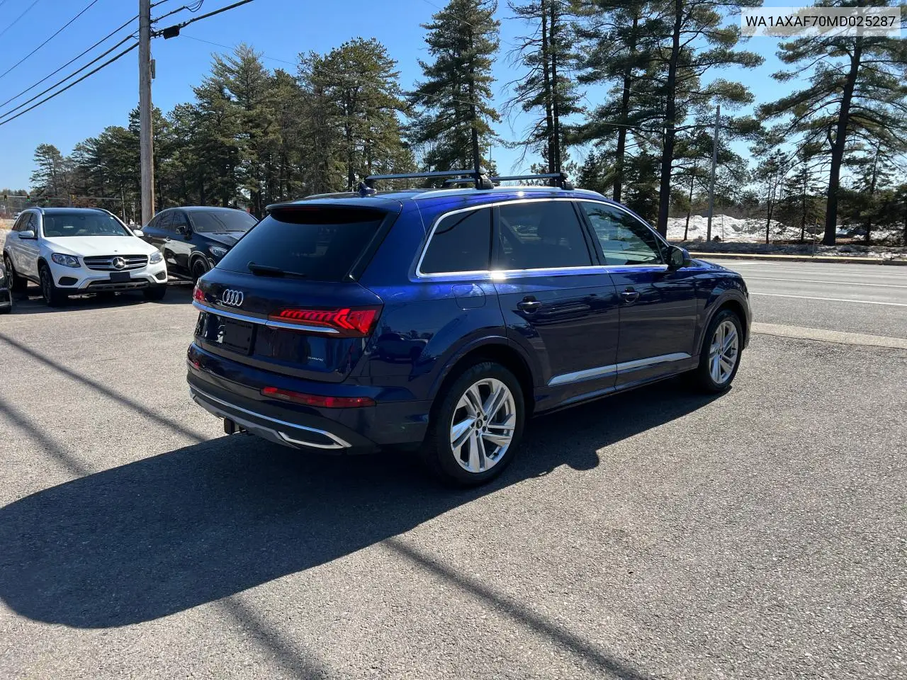 2021 Audi Q7 Premium VIN: WA1AXAF70MD025287 Lot: 48924185