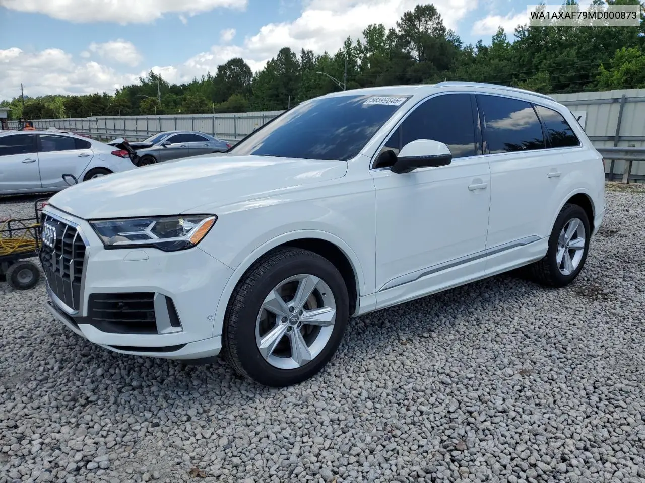 2021 Audi Q7 Premium VIN: WA1AXAF79MD000873 Lot: 58599645