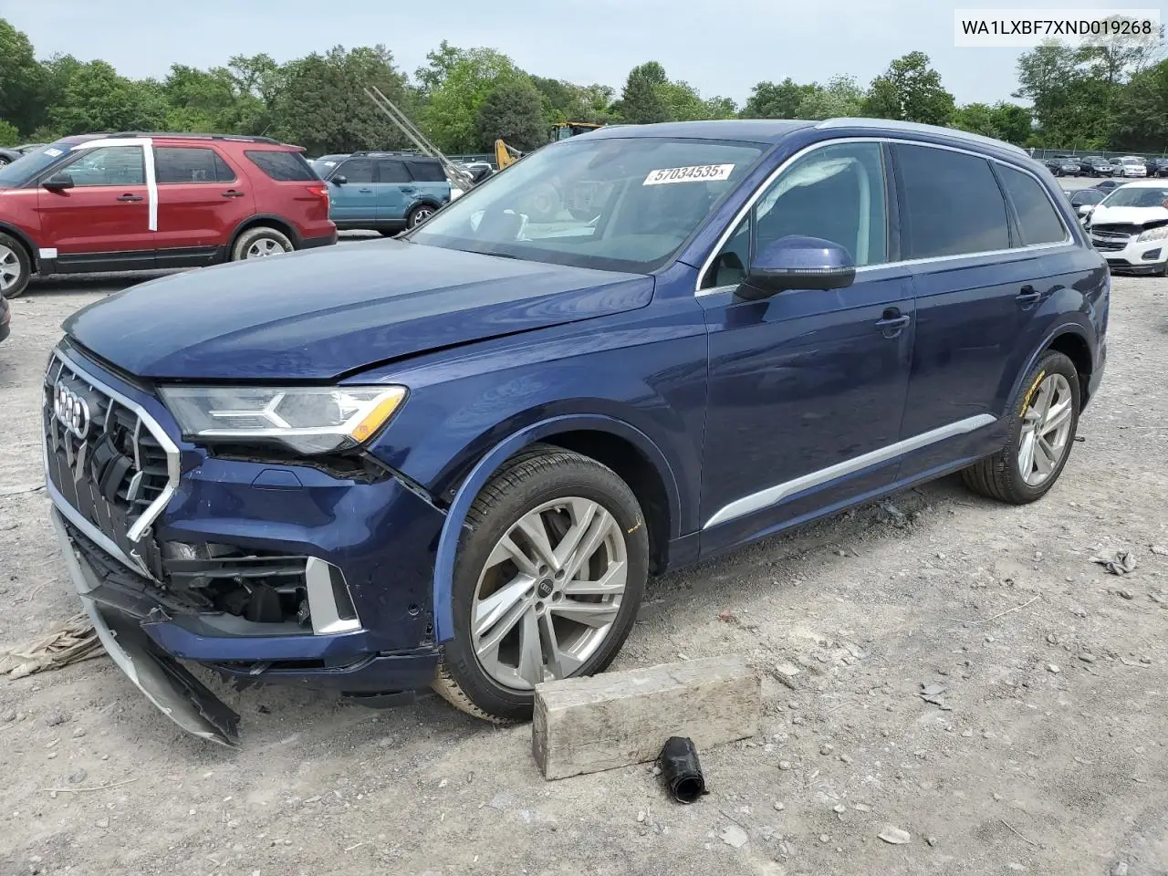 2022 Audi Q7 Premium Plus VIN: WA1LXBF7XND019268 Lot: 57034535