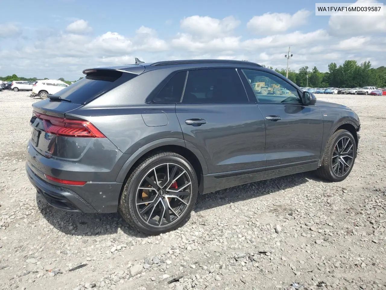 2021 Audi Q8 Prestige S-Line VIN: WA1FVAF16MD039587 Lot: 56030345
