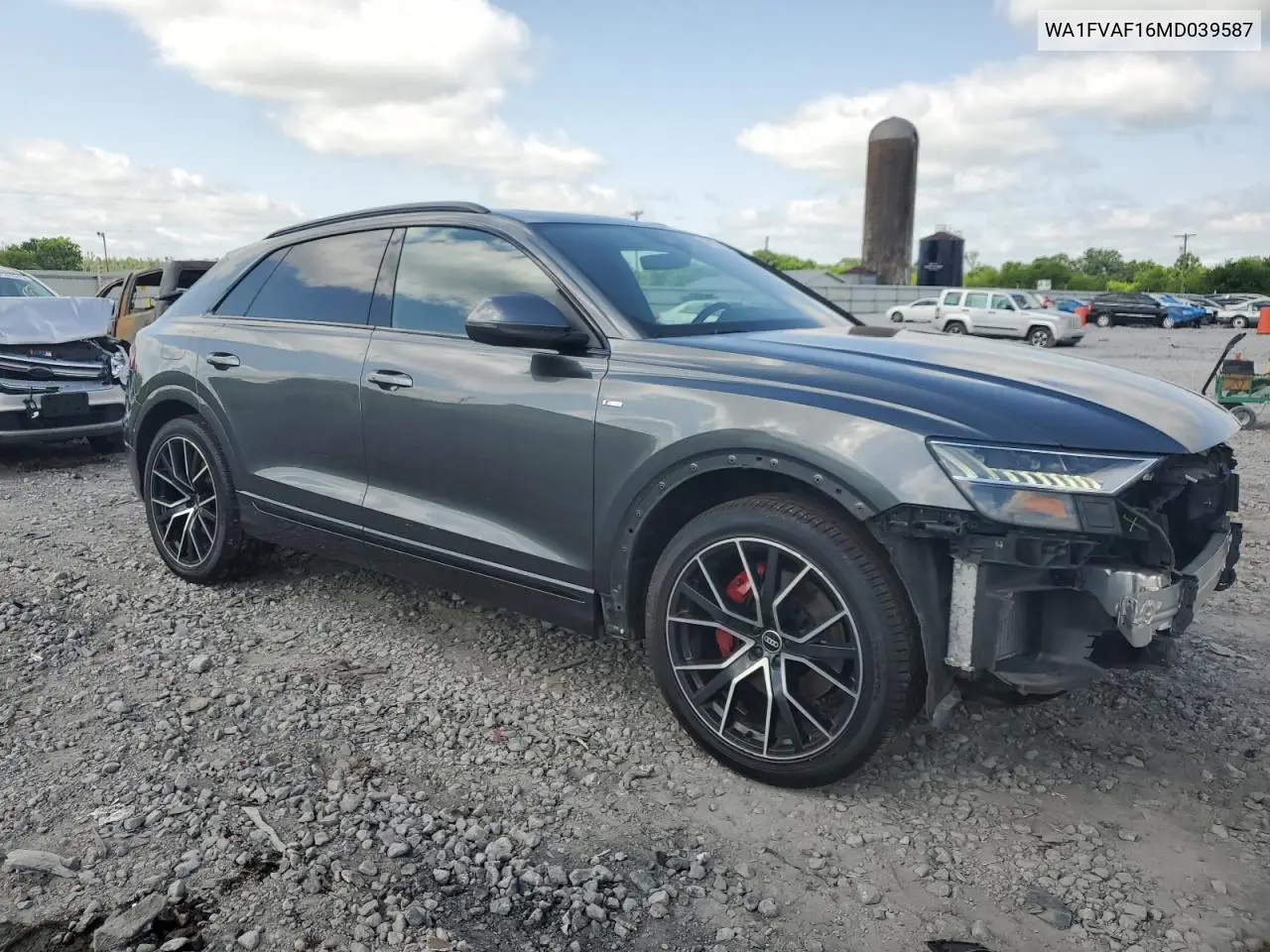 2021 Audi Q8 Prestige S-Line VIN: WA1FVAF16MD039587 Lot: 56030345