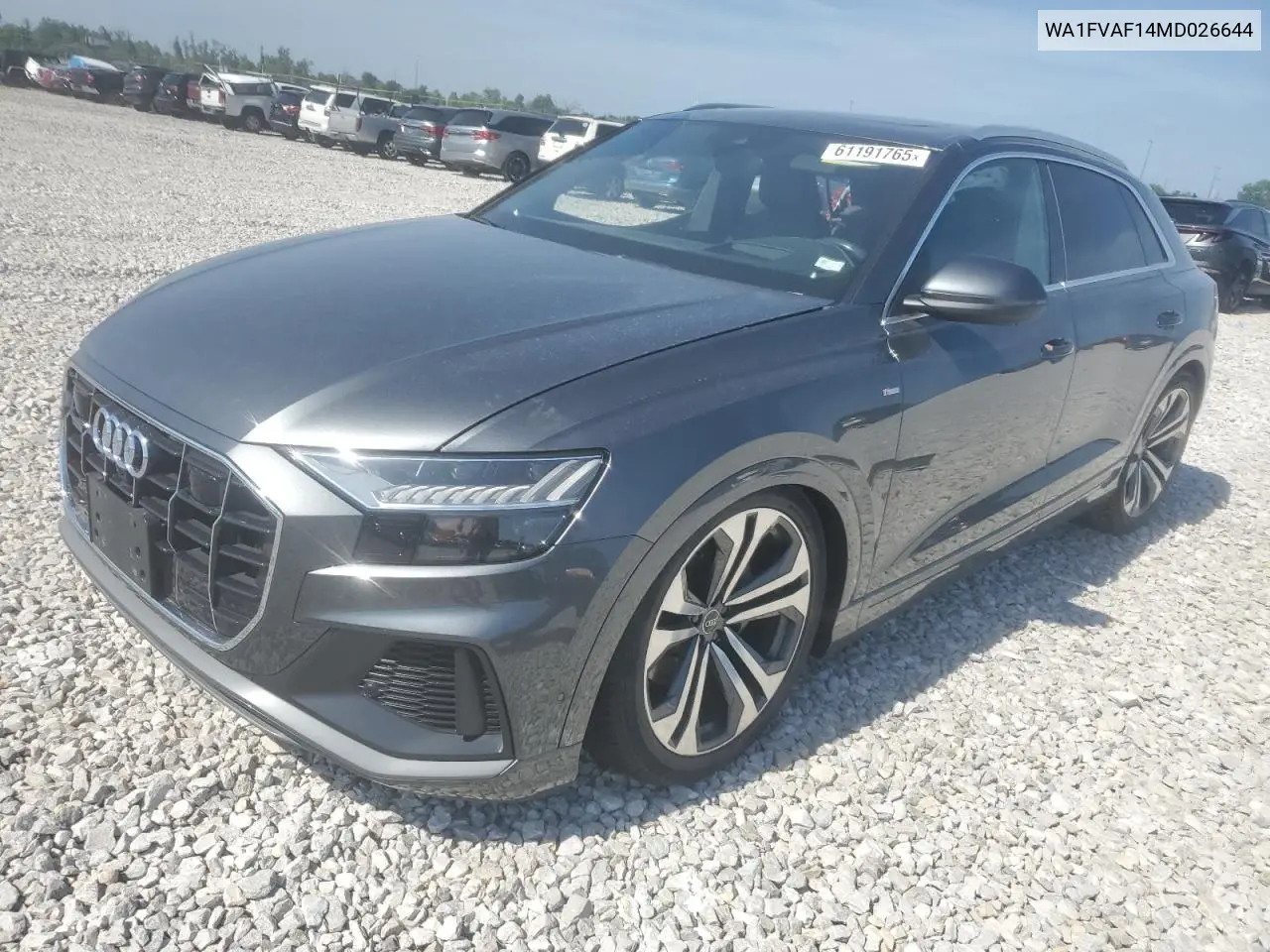 2021 Audi Q8 Prestige S-Line VIN: WA1FVAF14MD026644 Lot: 61191765