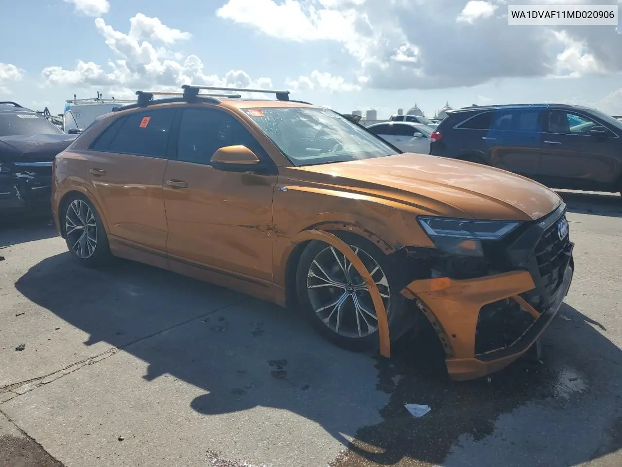 2021 Audi Q8 Progressiv VIN: WA1DVAF11MD020906 Lot: 65629915