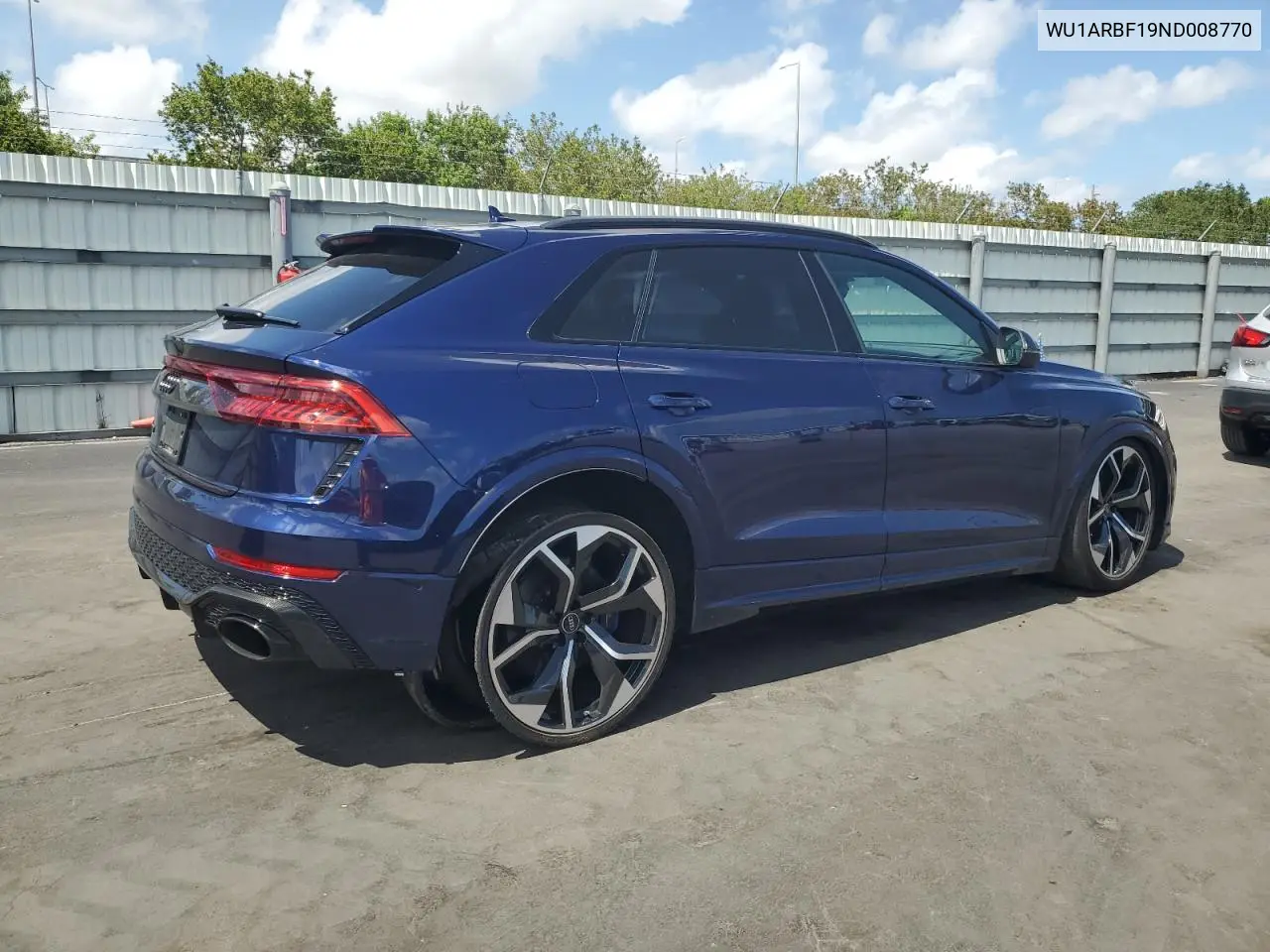2022 Audi Rs Q8 VIN: WU1ARBF19ND008770 Lot: 55914865