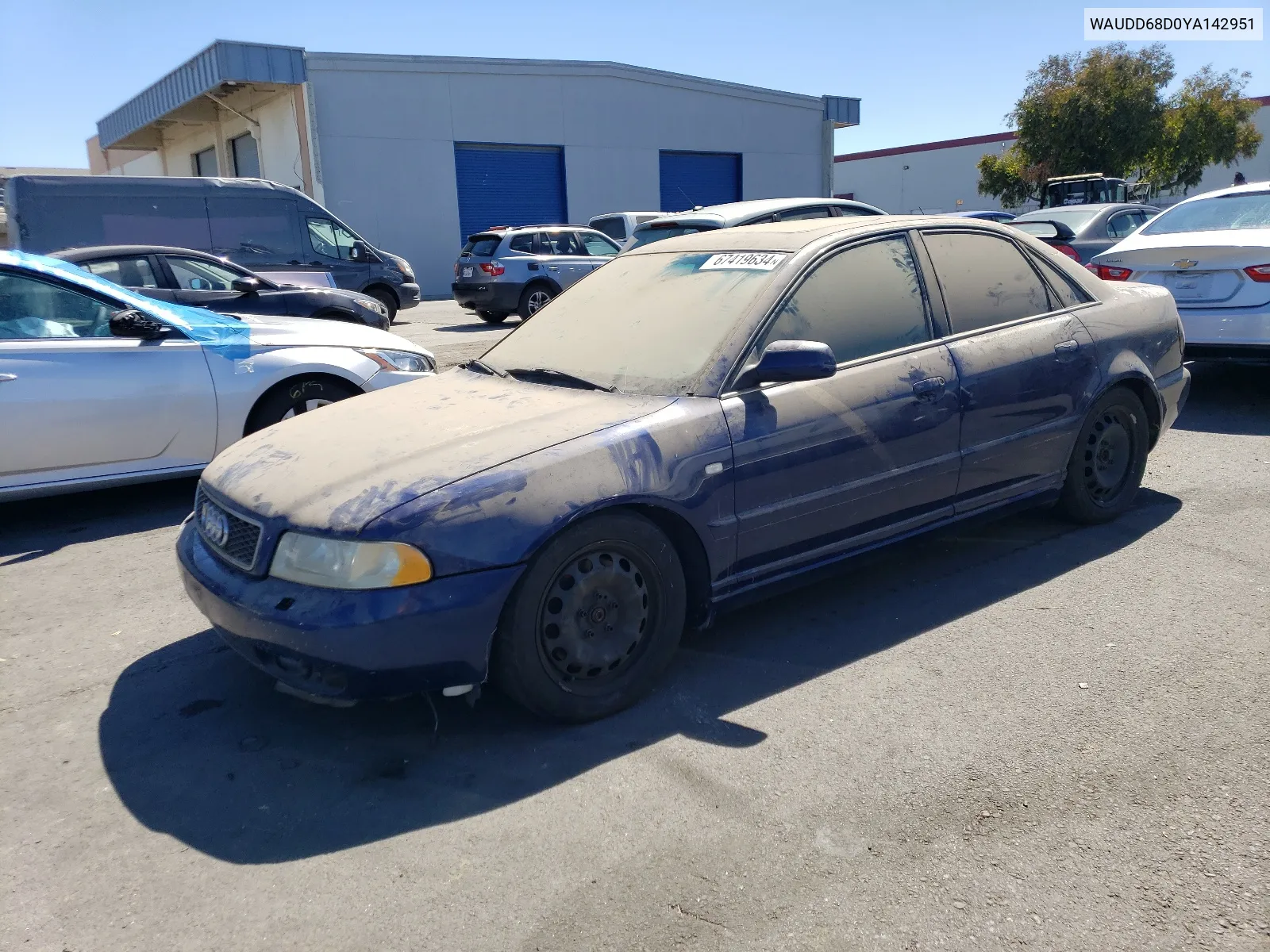 2000 Audi S4 2.7 Quattro VIN: WAUDD68D0YA142951 Lot: 67419634