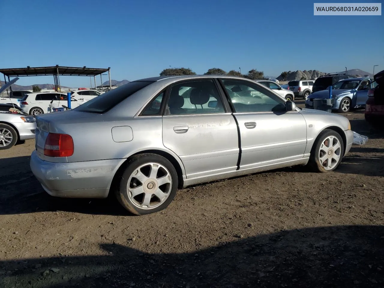 2001 Audi S4 2.7 Quattro VIN: WAURD68D31A020659 Lot: 88546765