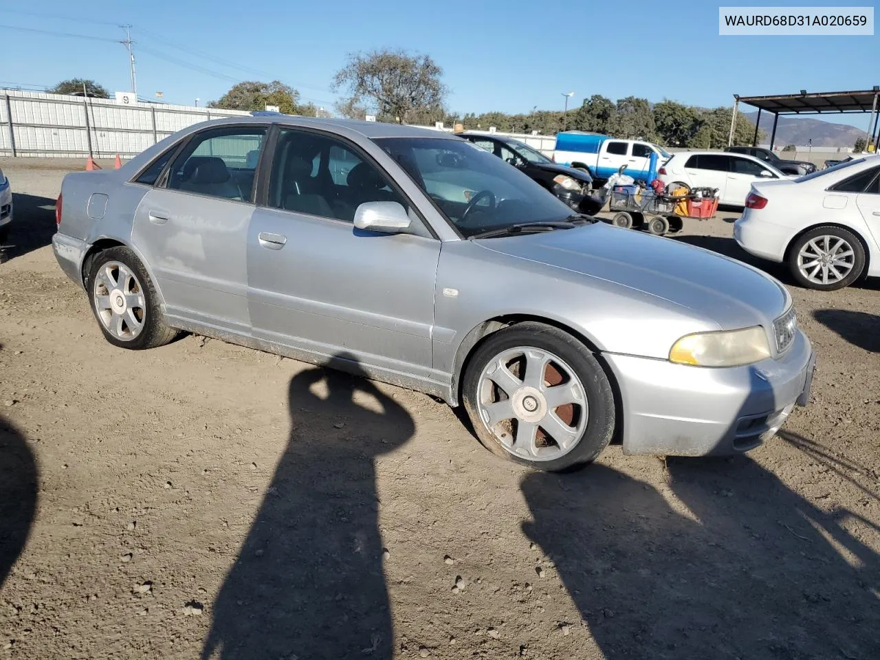 2001 Audi S4 2.7 Quattro VIN: WAURD68D31A020659 Lot: 88546765