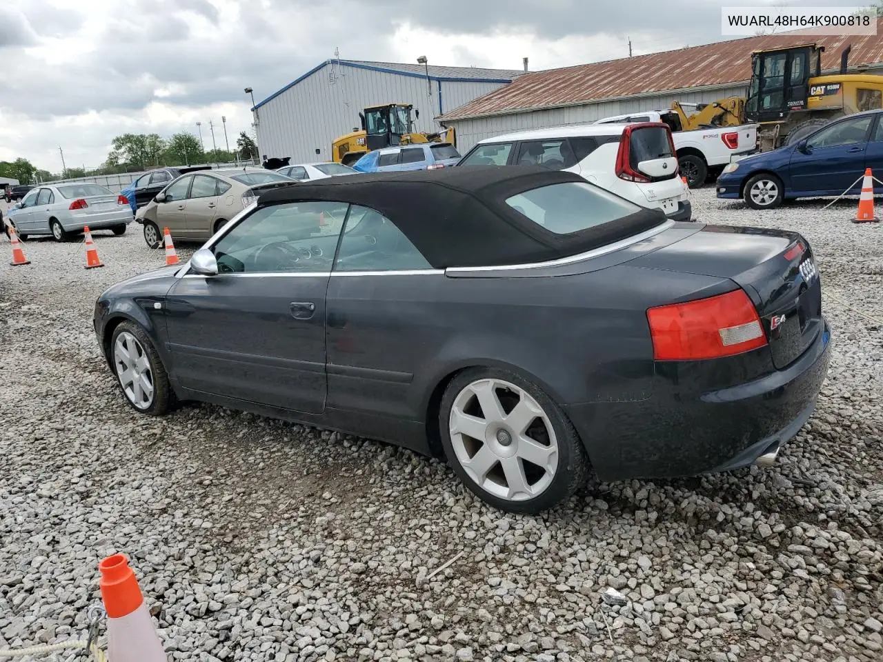 2004 Audi S4 Quattro Cabriolet VIN: WUARL48H64K900818 Lot: 54866195