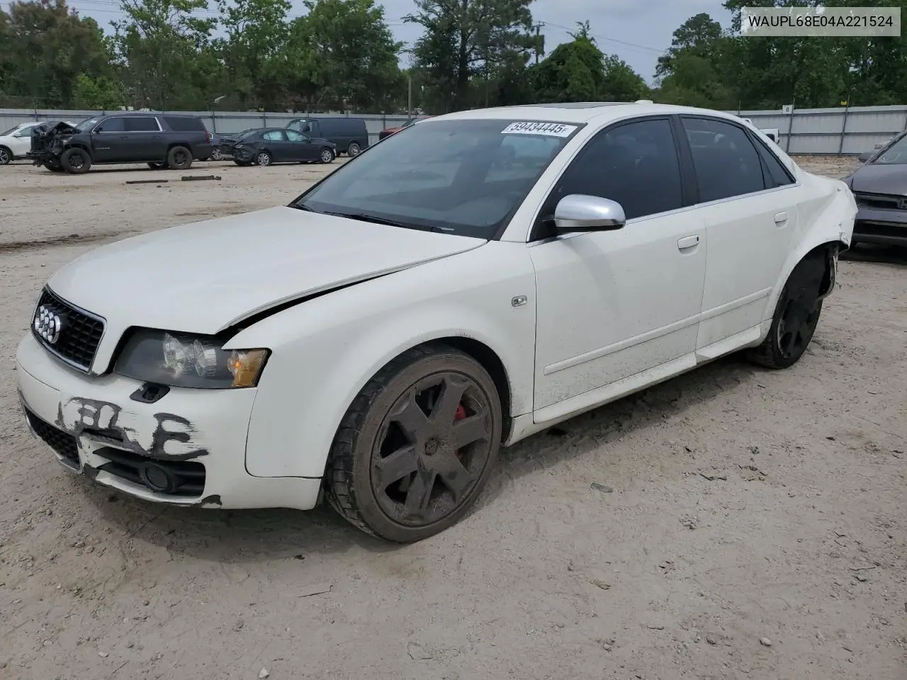 2004 Audi S4 VIN: WAUPL68E04A221524 Lot: 59434445