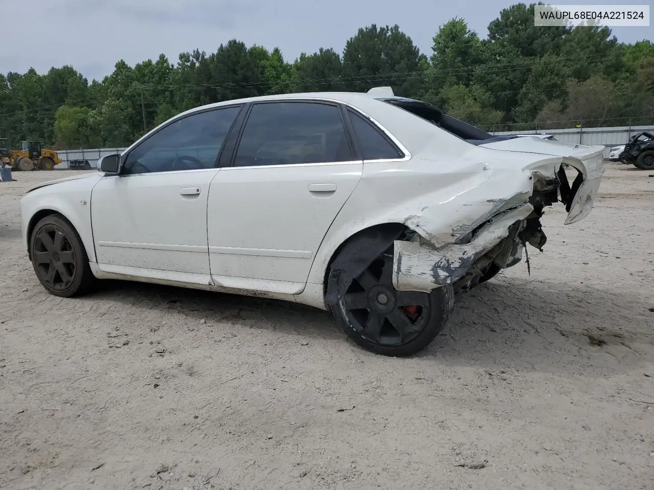 2004 Audi S4 VIN: WAUPL68E04A221524 Lot: 59434445