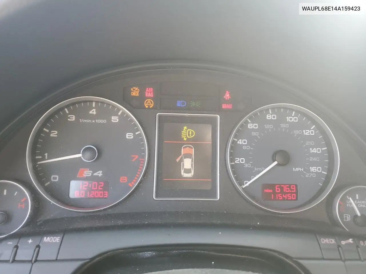 2004 Audi S4 VIN: WAUPL68E14A159423 Lot: 62307735