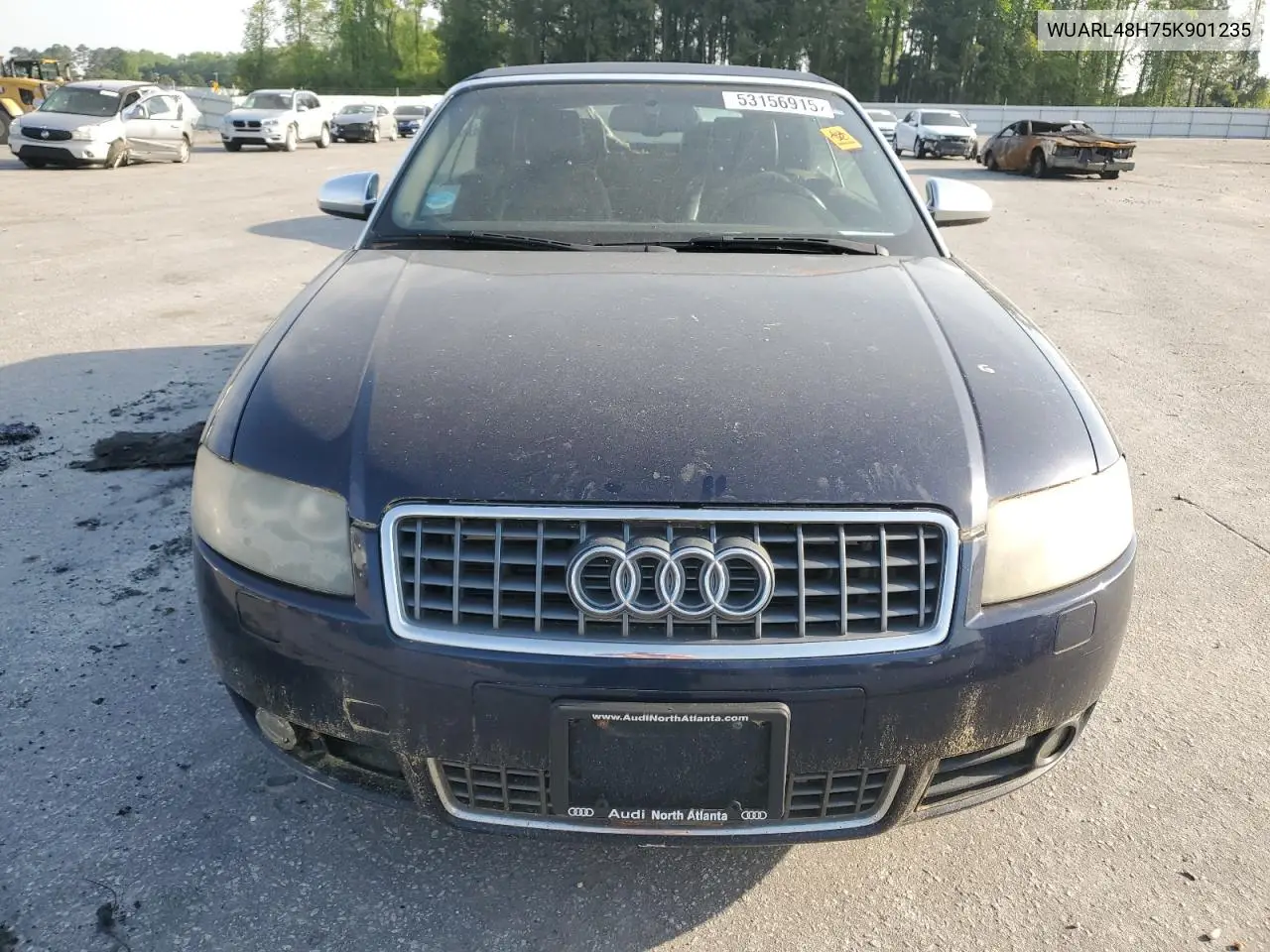 2005 Audi S4 Quattro Cabriolet VIN: WUARL48H75K901235 Lot: 53156915