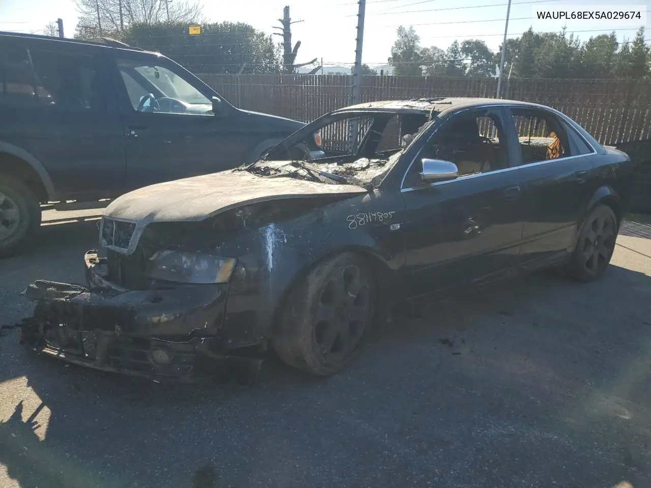 2005 Audi S4 VIN: WAUPL68EX5A029674 Lot: 88114805