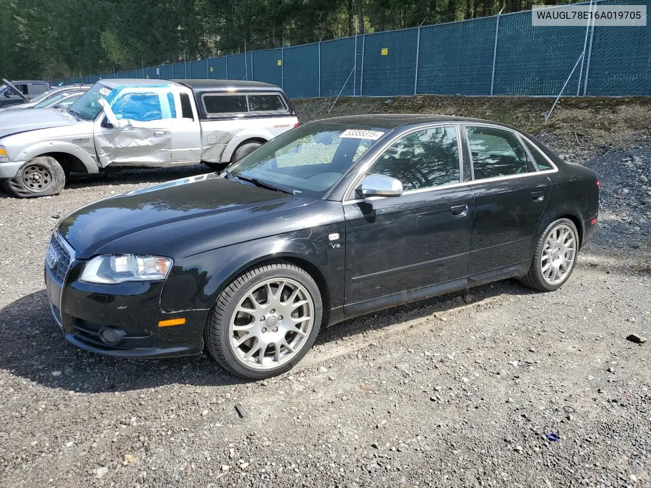 2006 Audi S4 Quattro VIN: WAUGL78E16A019705 Lot: 54555025