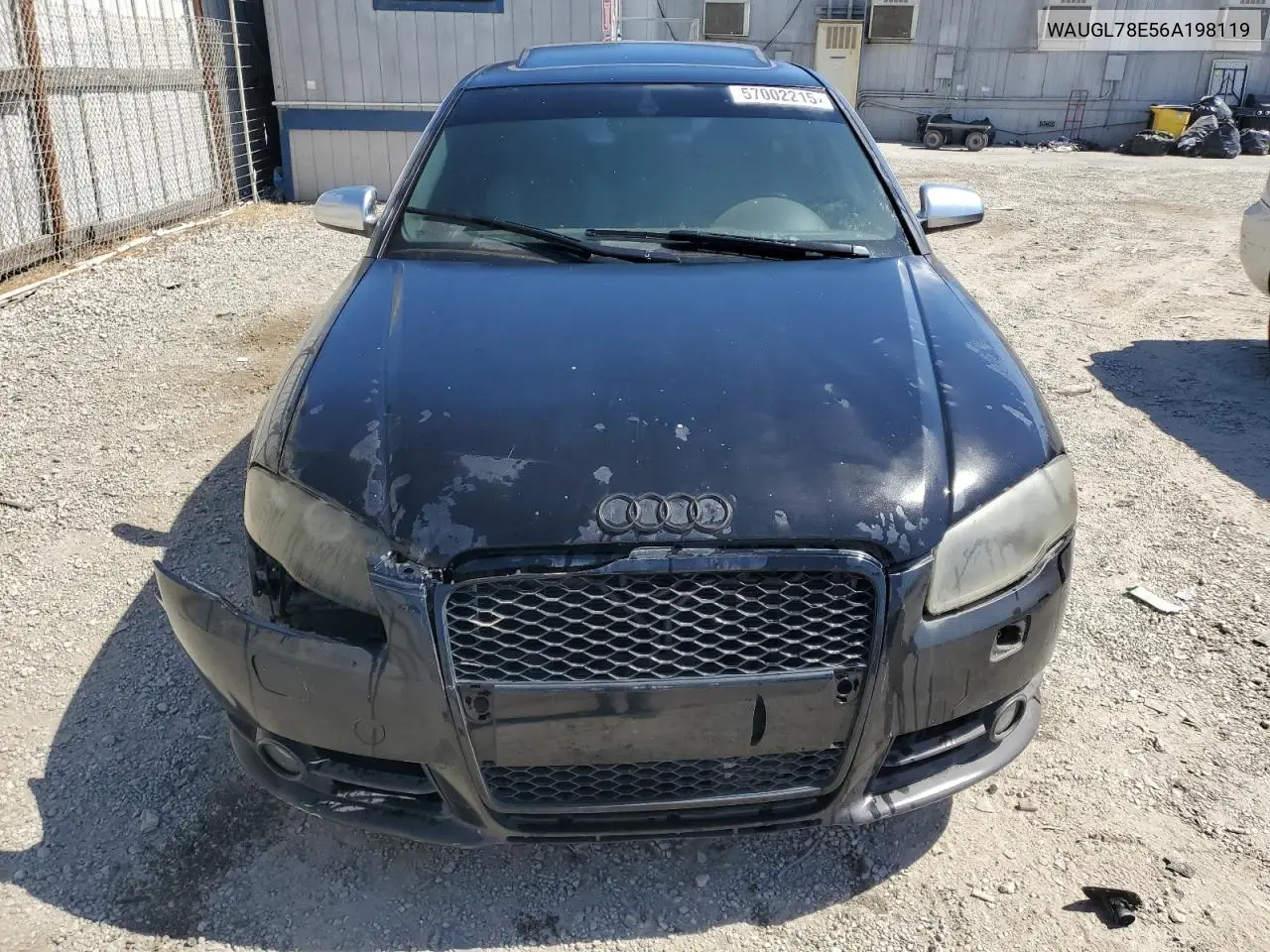 2006 Audi S4 Quattro VIN: WAUGL78E56A198119 Lot: 57002215