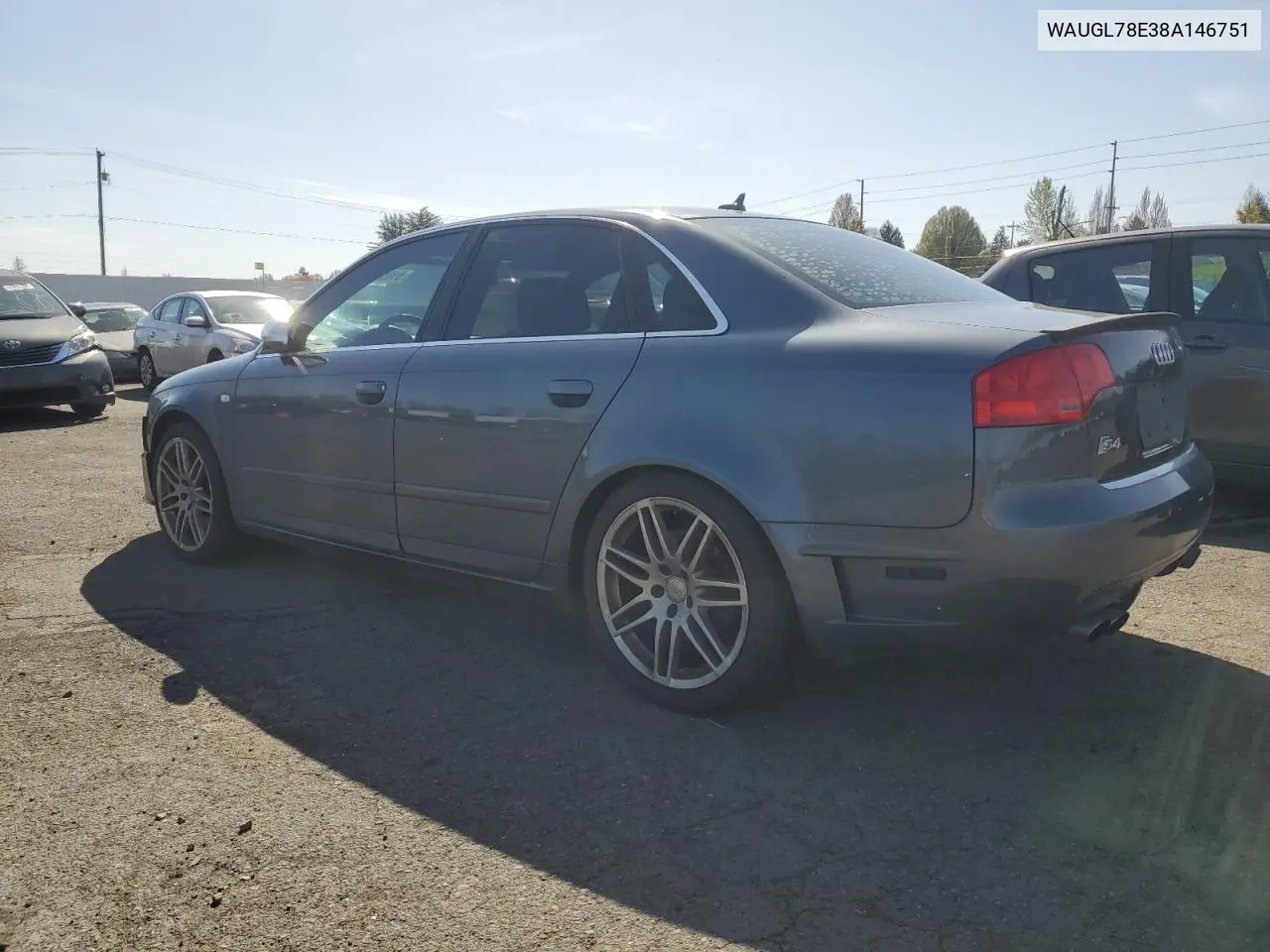 2008 Audi S4 Quattro VIN: WAUGL78E38A146751 Lot: 51804365