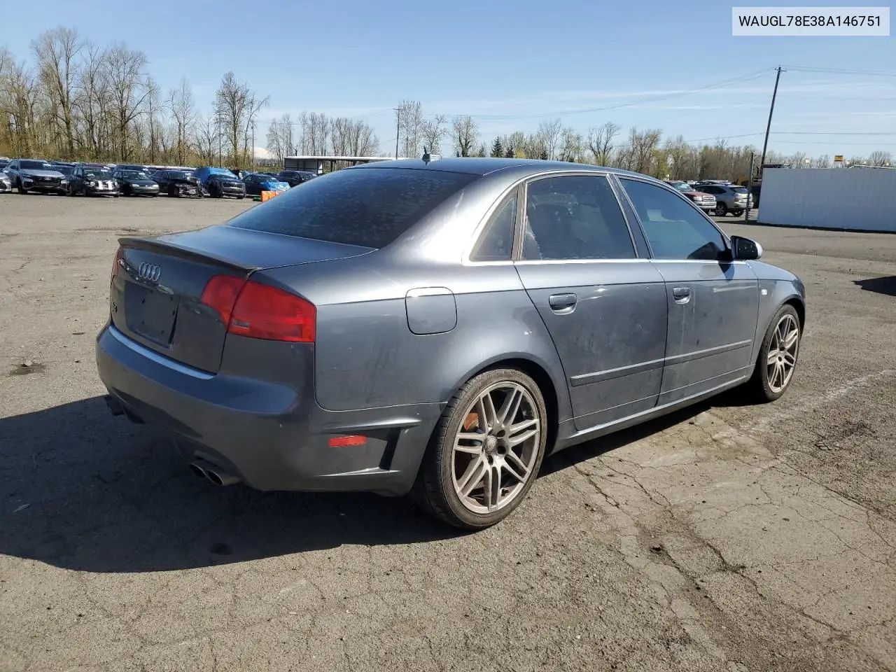 2008 Audi S4 Quattro VIN: WAUGL78E38A146751 Lot: 51804365
