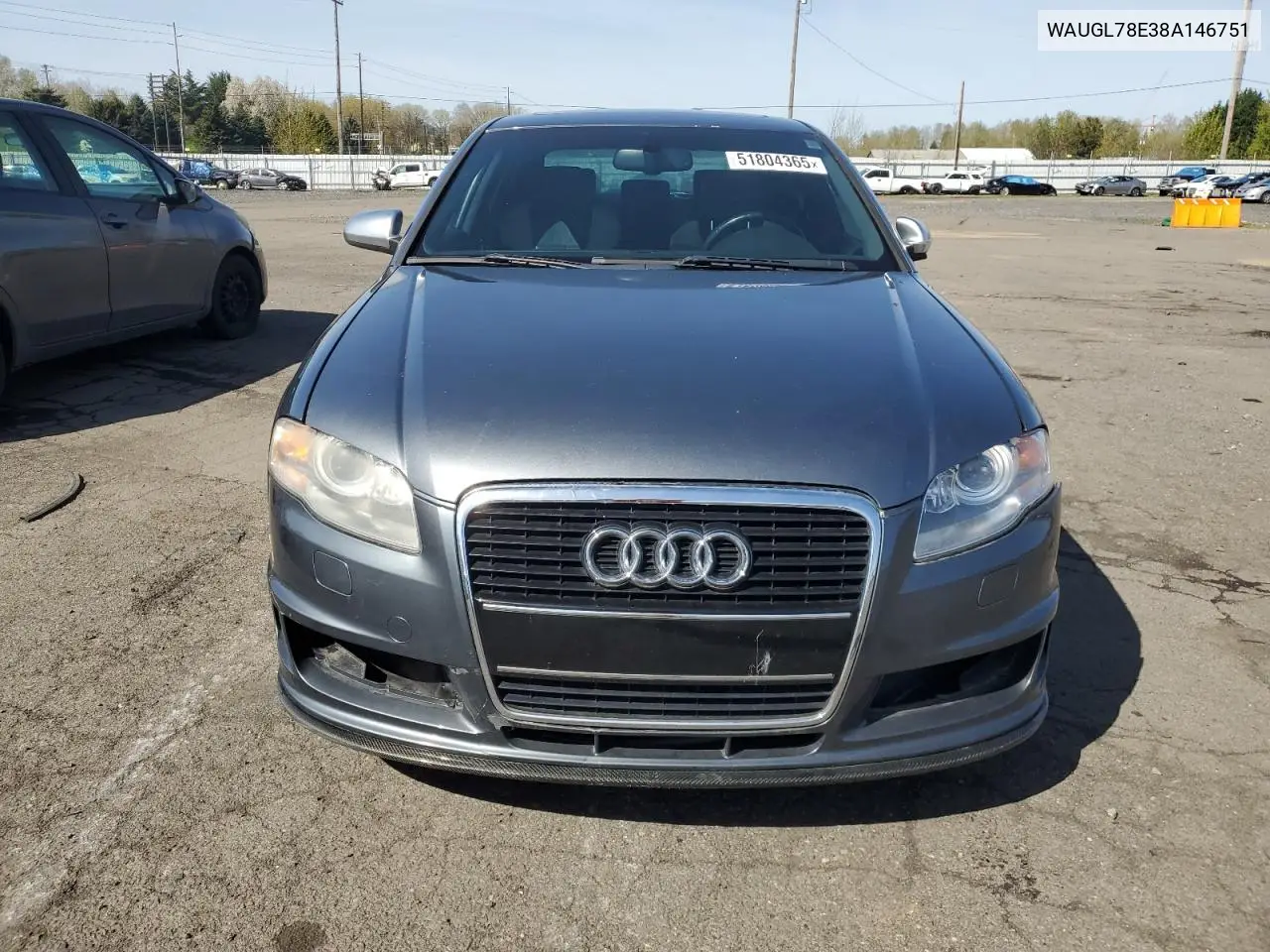 2008 Audi S4 Quattro VIN: WAUGL78E38A146751 Lot: 51804365
