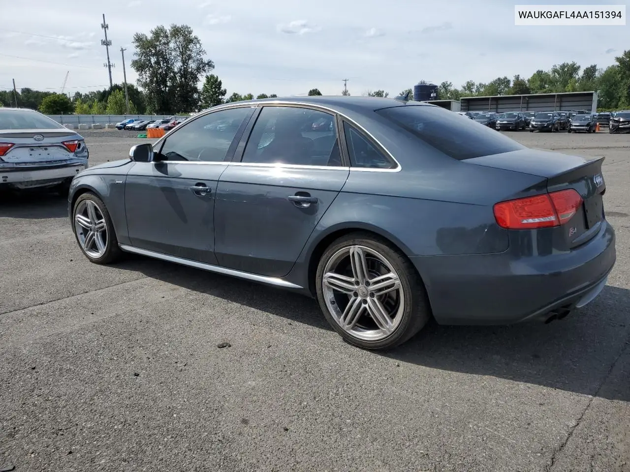 2010 Audi S4 Prestige VIN: WAUKGAFL4AA151394 Lot: 61215375