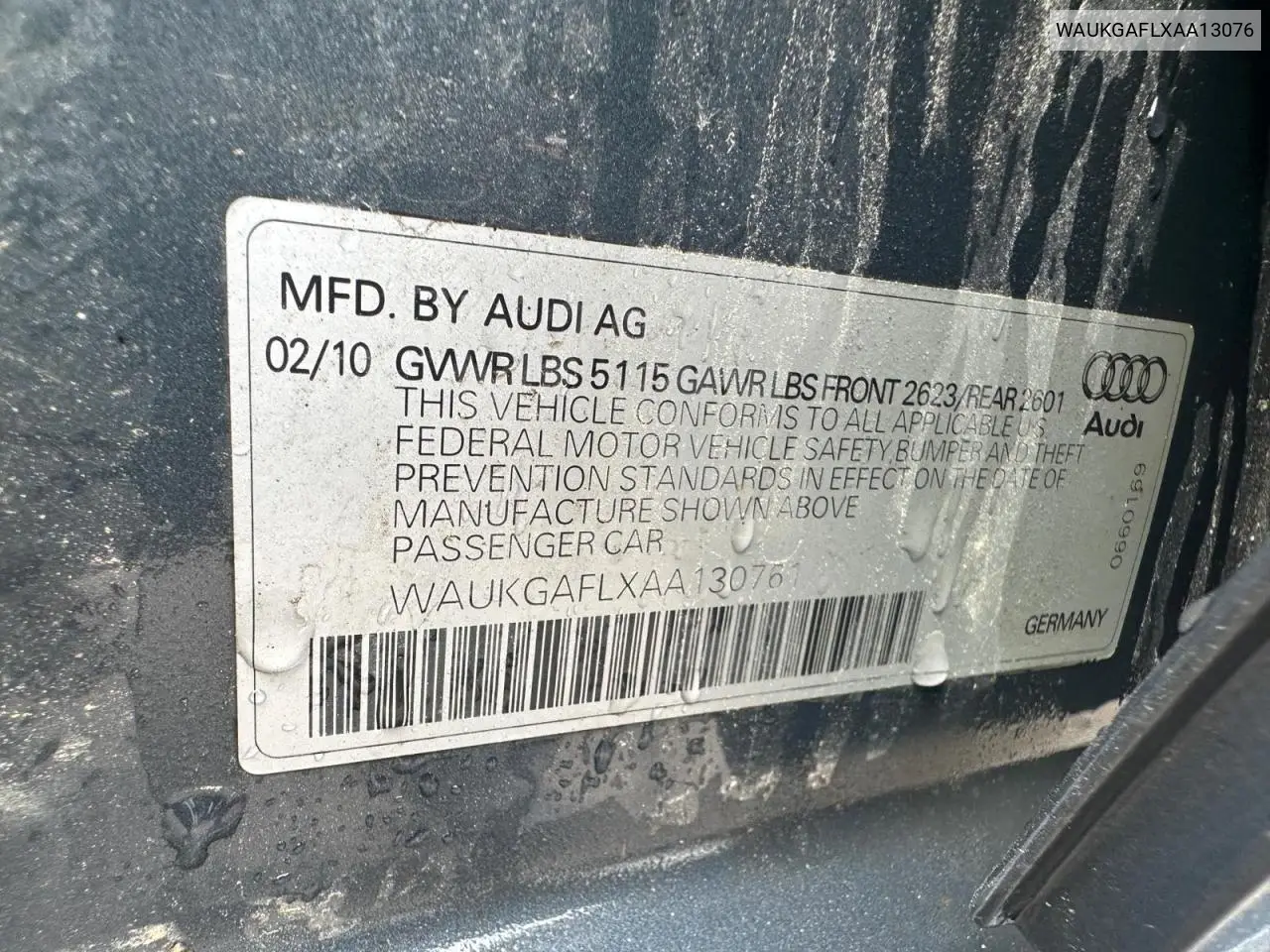 2010 Audi S4 Prestige VIN: WAUKGAFLXAA13076 Lot: 63771245