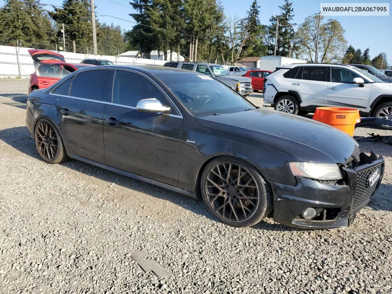 2011 Audi S4 Premium Plus VIN: WAUBGAFL2BA067995 Lot: 55528995