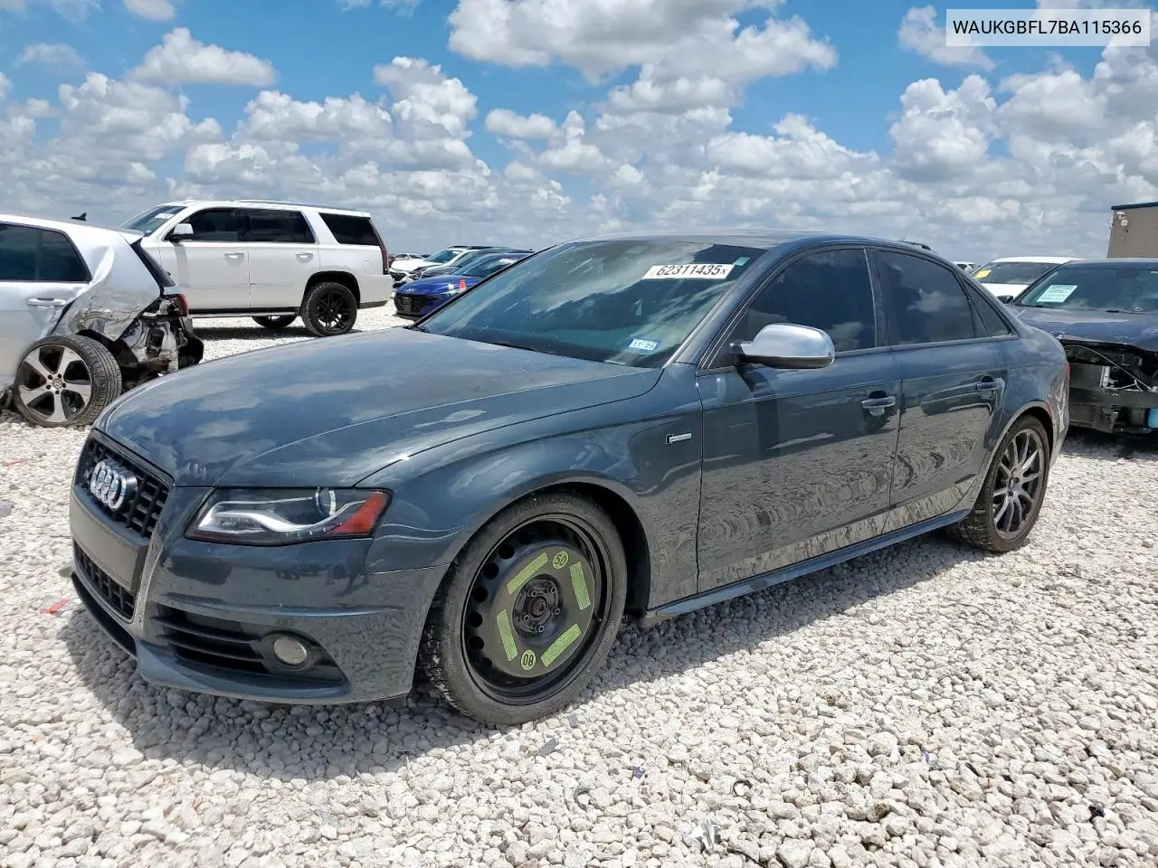 2011 Audi S4 Prestige VIN: WAUKGBFL7BA115366 Lot: 62311435