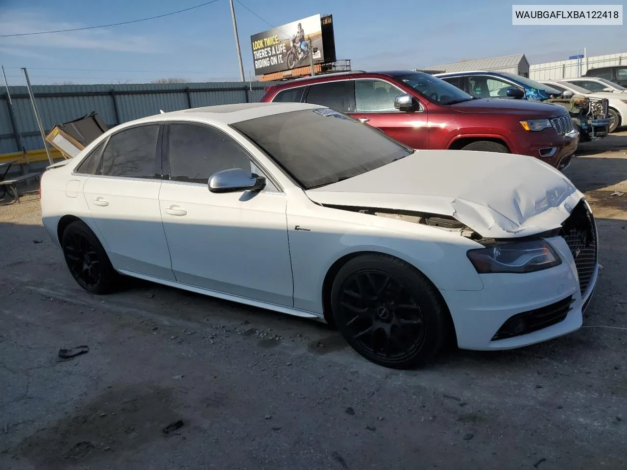 2011 Audi S4 Premium Plus VIN: WAUBGAFLXBA122418 Lot: 85320194