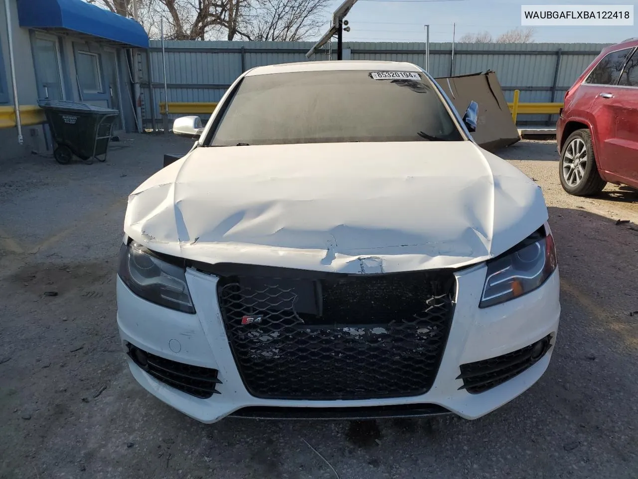 2011 Audi S4 Premium Plus VIN: WAUBGAFLXBA122418 Lot: 85320194