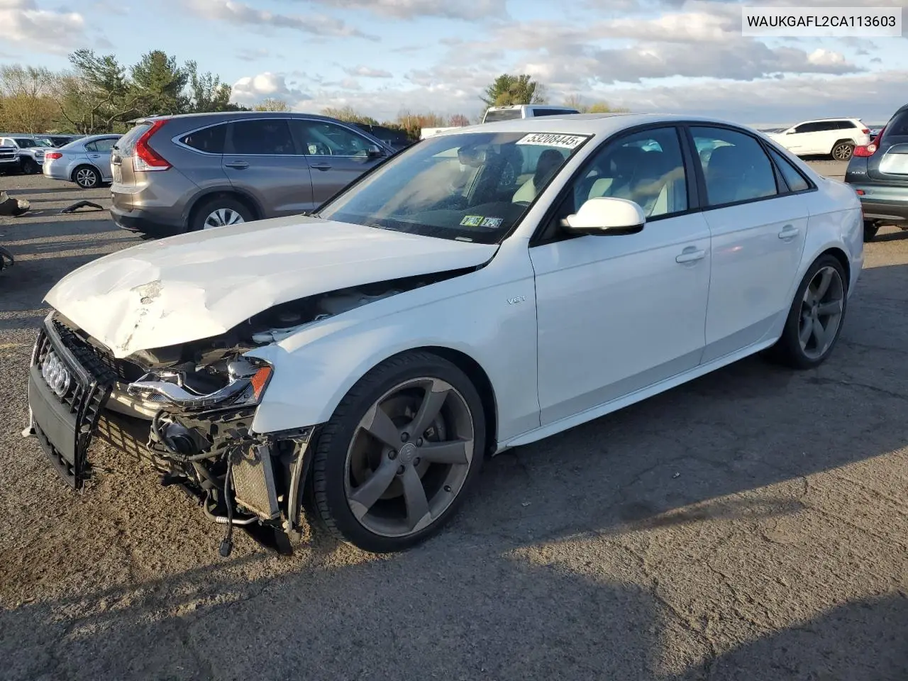 2012 Audi S4 Prestige VIN: WAUKGAFL2CA113603 Lot: 53208445