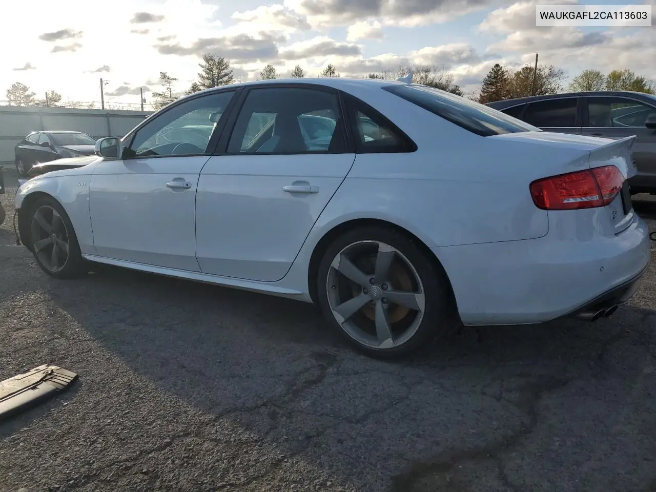 2012 Audi S4 Prestige VIN: WAUKGAFL2CA113603 Lot: 53208445