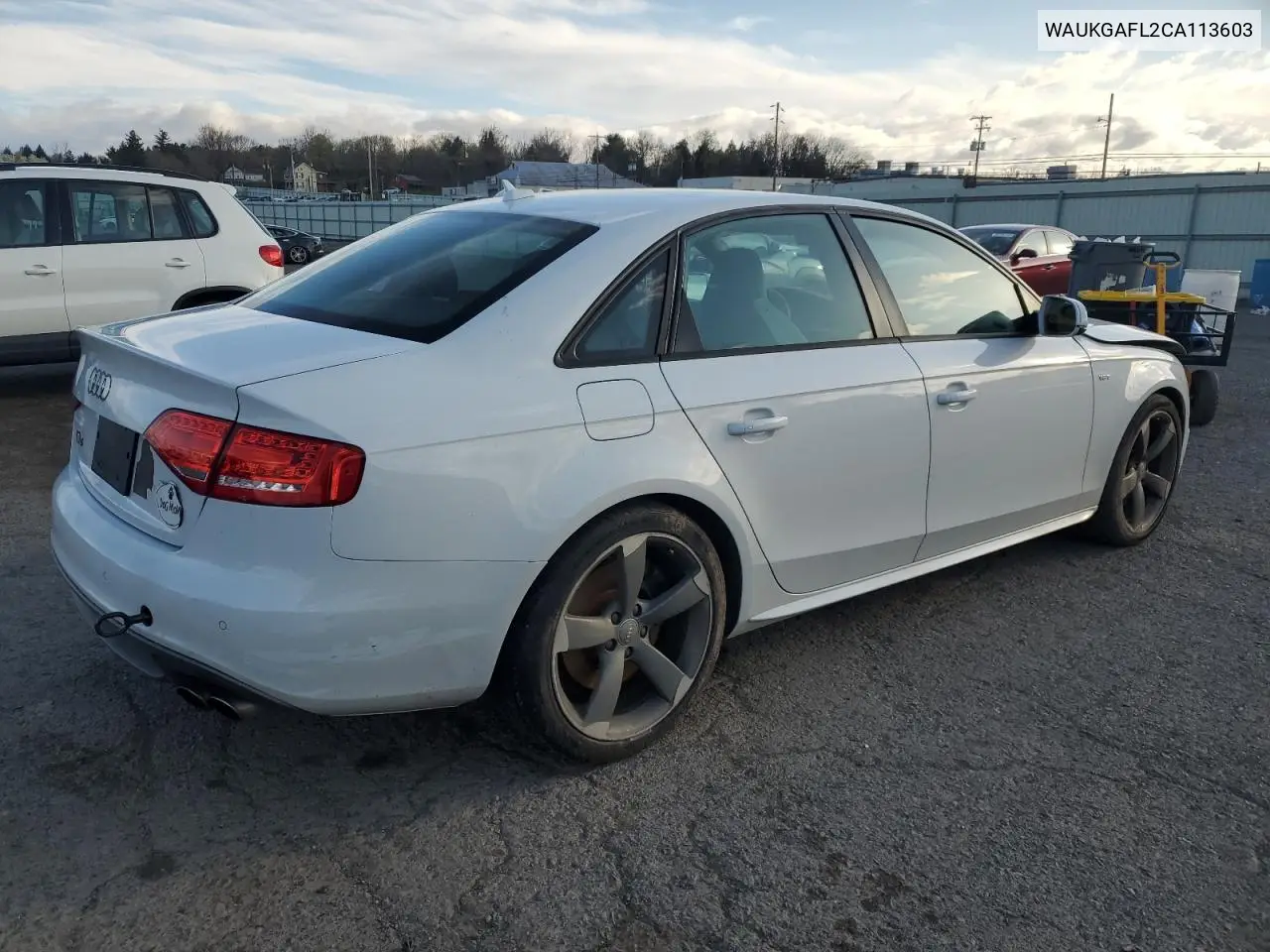 2012 Audi S4 Prestige VIN: WAUKGAFL2CA113603 Lot: 53208445