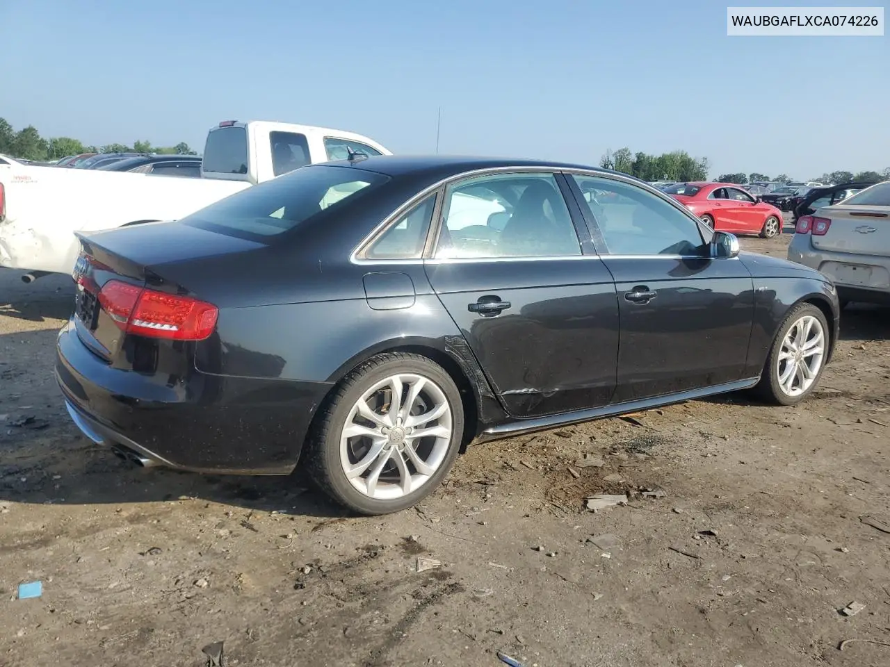 2012 Audi S4 Premium Plus VIN: WAUBGAFLXCA074226 Lot: 62408225