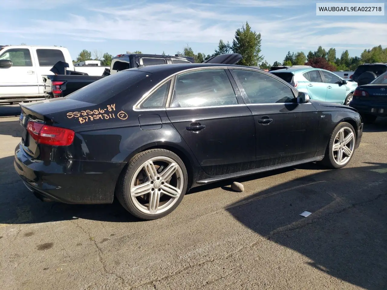 2014 Audi S4 Premium Plus VIN: WAUBGAFL9EA022718 Lot: 60835075