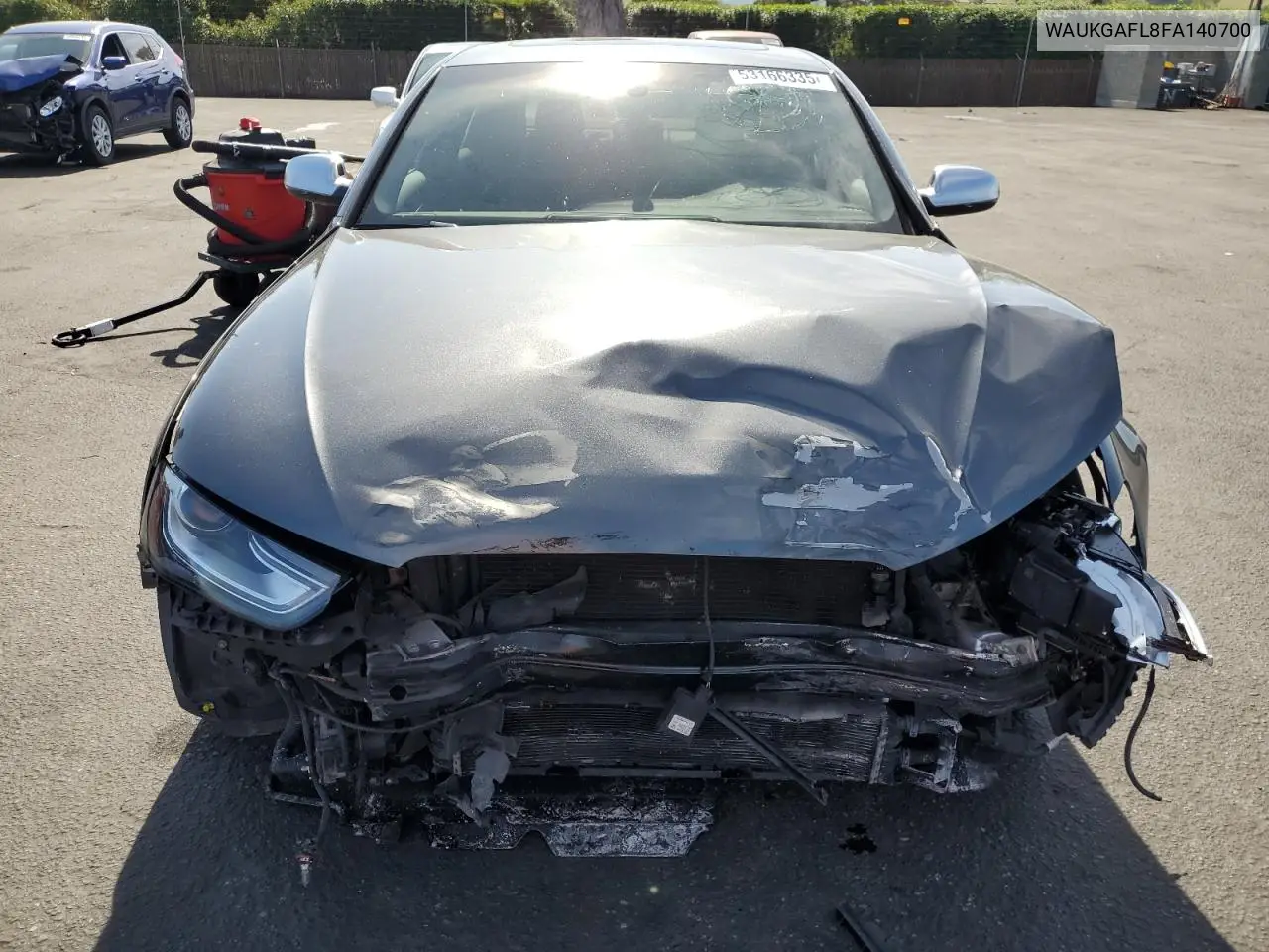2015 Audi S4 Prestige VIN: WAUKGAFL8FA140700 Lot: 53166335