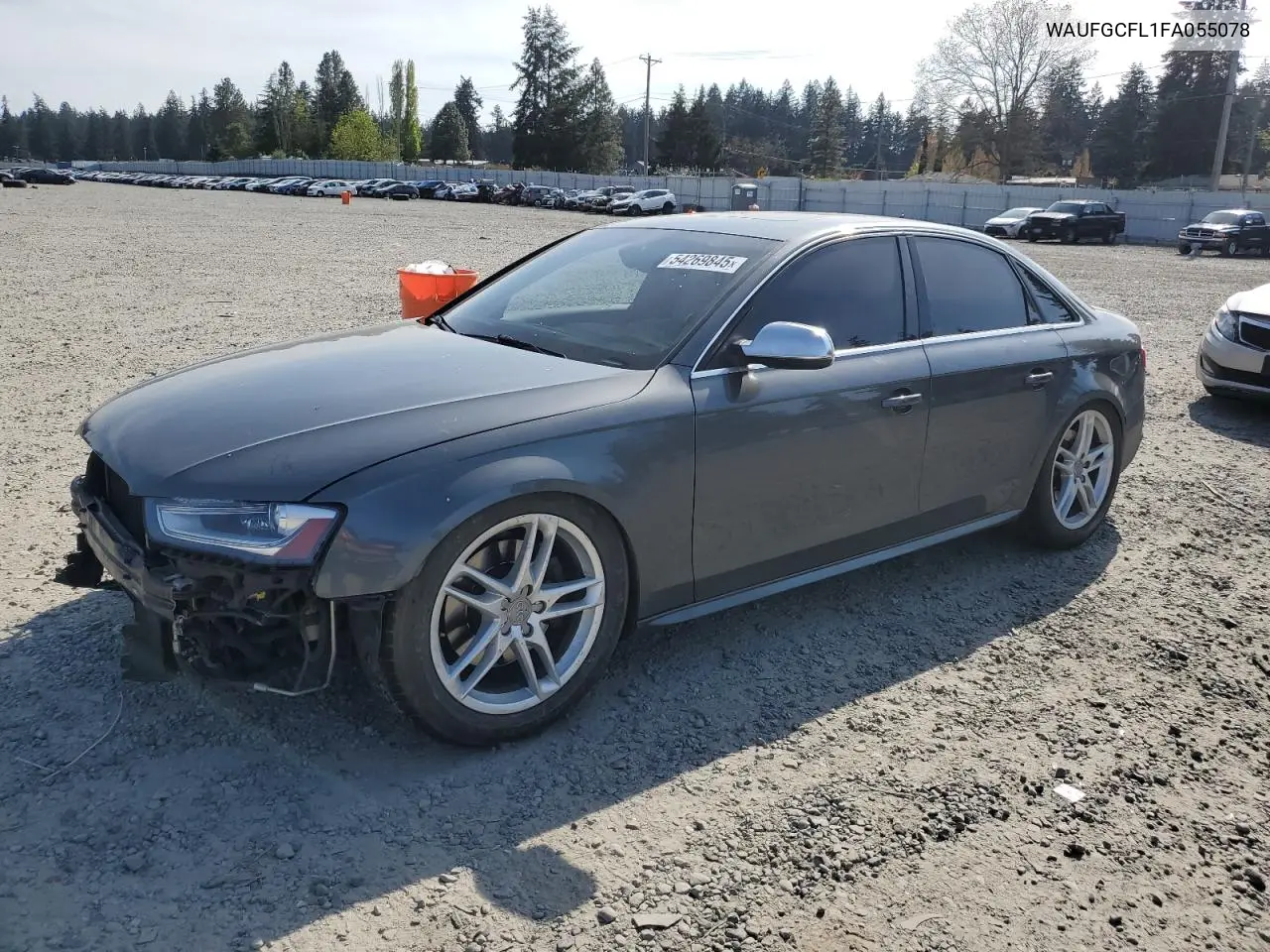 2015 Audi S4 Premium VIN: WAUFGCFL1FA055078 Lot: 54269845