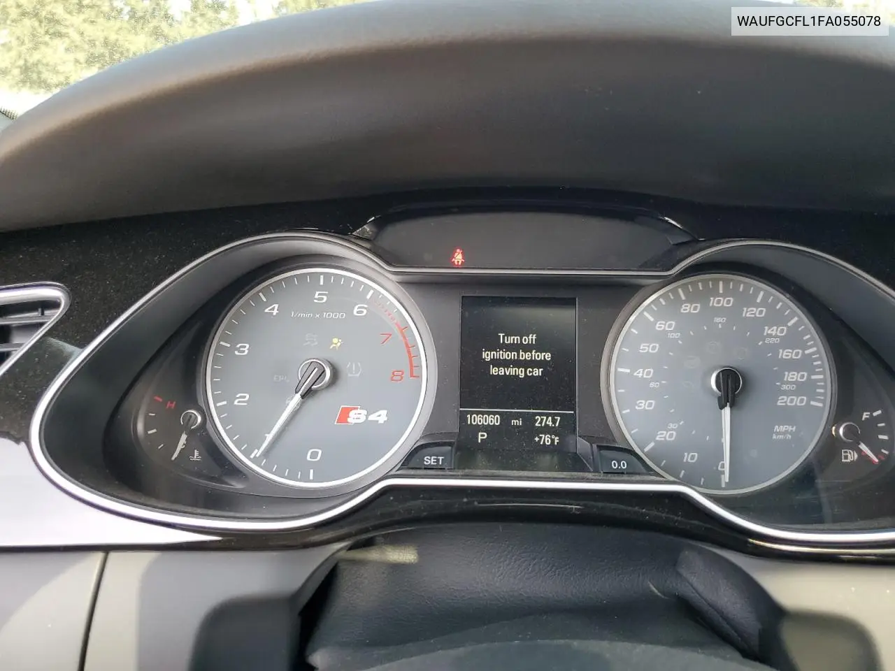 2015 Audi S4 Premium VIN: WAUFGCFL1FA055078 Lot: 54269845